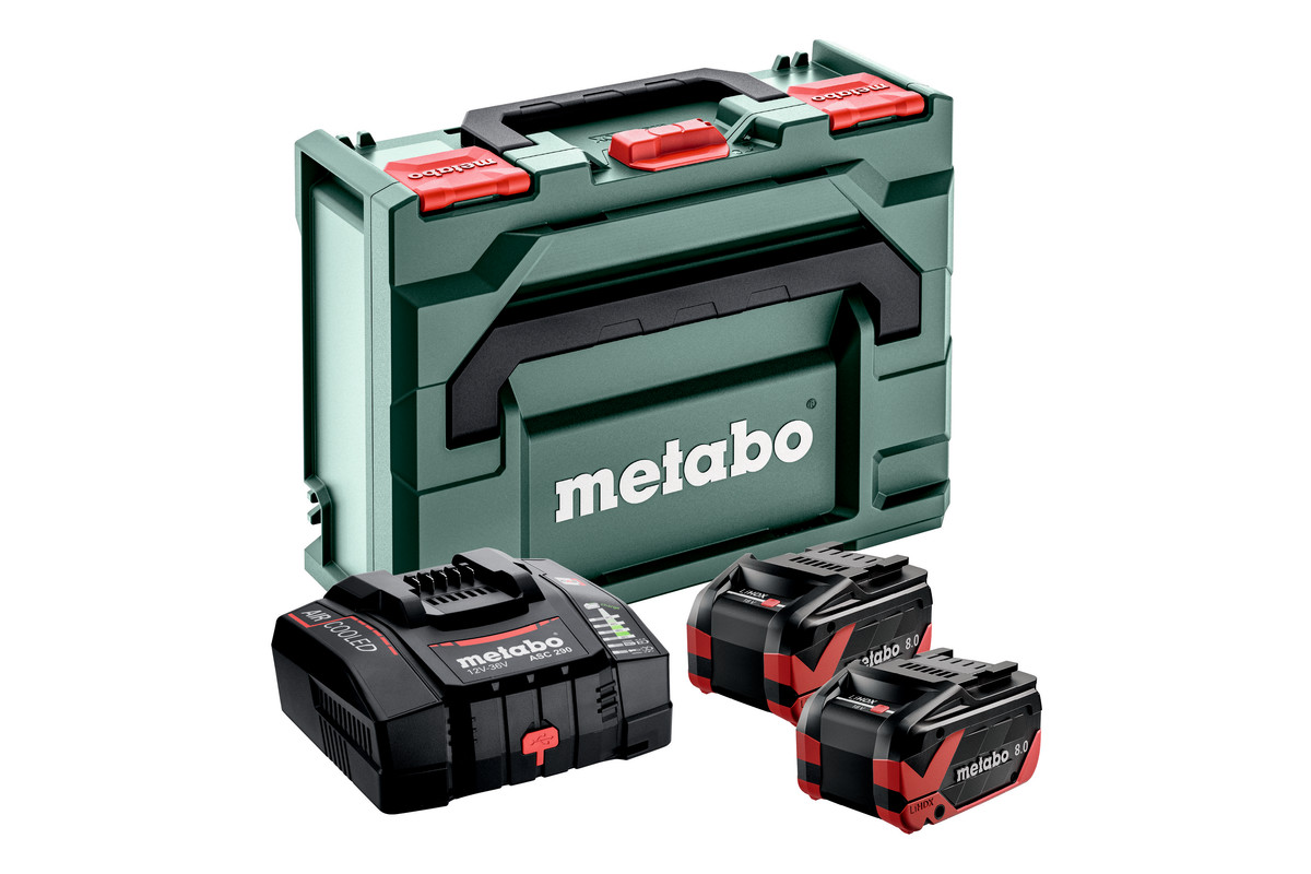 Metabo Accessoires 685305000 Batterie 2 x 18V LiHDX 8.0Ah + 1 x Chargeur ASC290 dans MetaBox