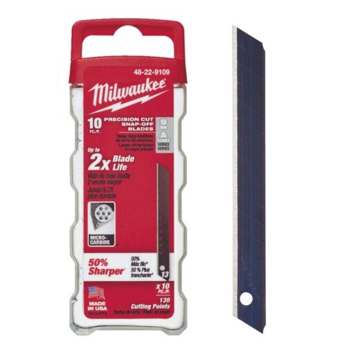 Milwaukee 48229109 Lames pour couteau coulissant 9 mm 10 pièces
