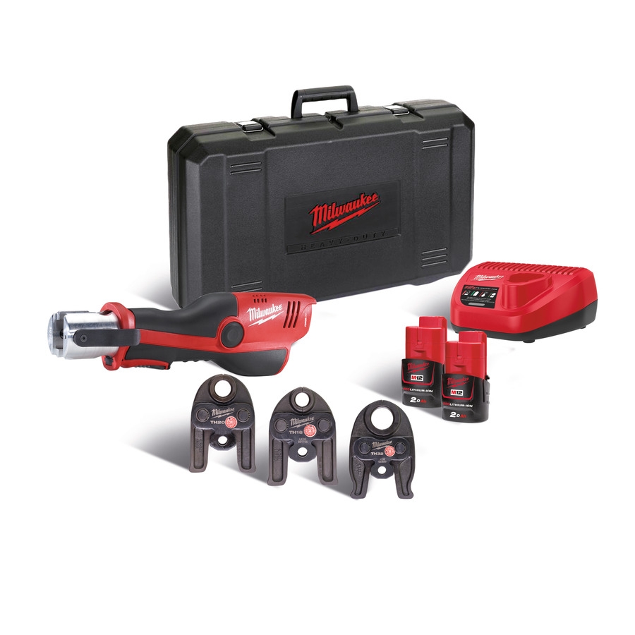 Milwaukee 4933443105 M12 HPT-202C TH-SET Hydraulic Cordless Punch Set subcompact 2x 2.0Ah battery and charger in case
