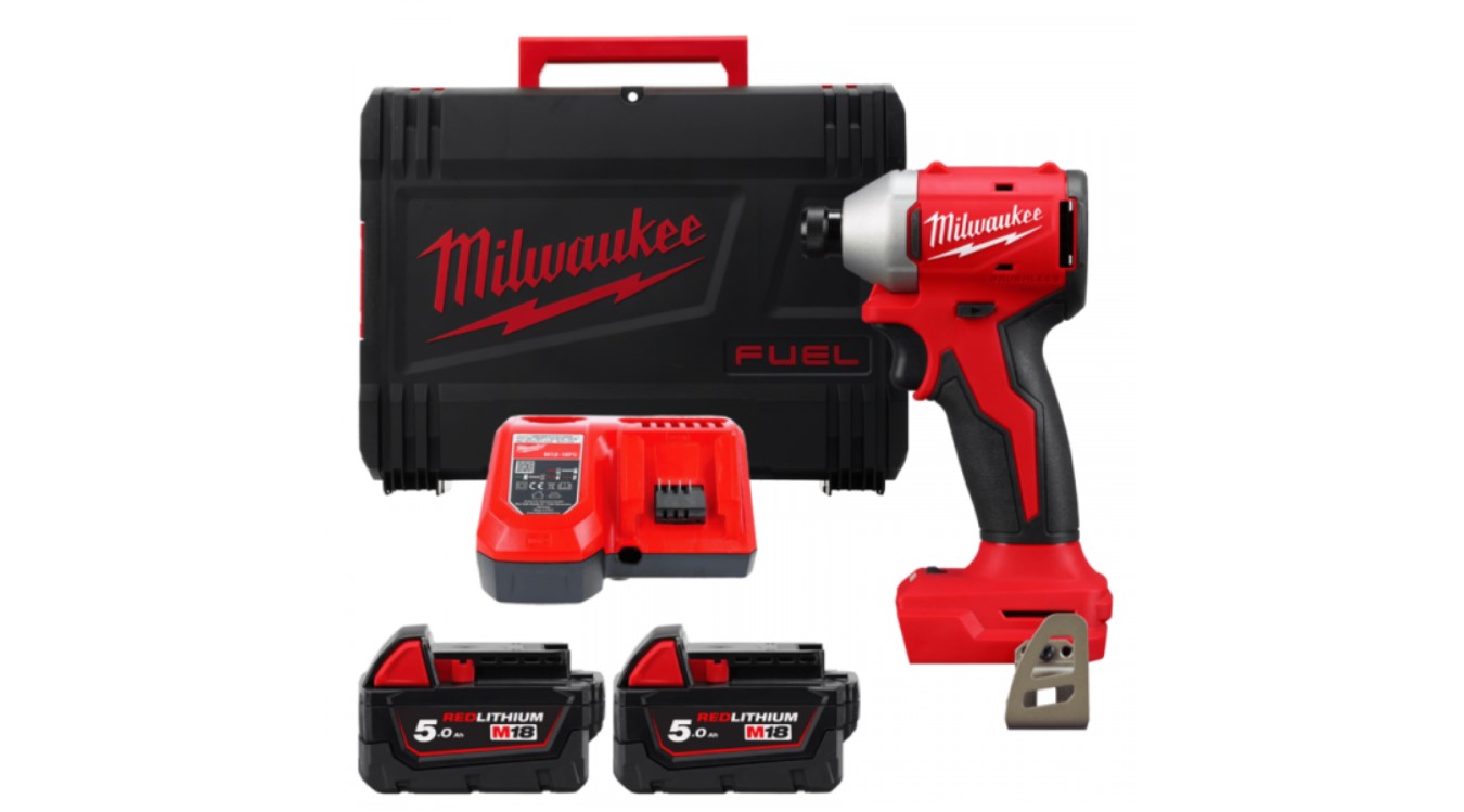 Milwaukee 4933492843 M18 BLIDR-502X Tournevis à percussion hexagonal sans balais 18V 5.0Ah Li-Ion en boîte HD