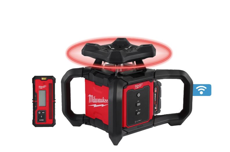 Milwaukee 4933493191 M18 RLOH600-201C Laser rouge rotatif horizontal/vertical 18V 2.0Ah Li-Ion