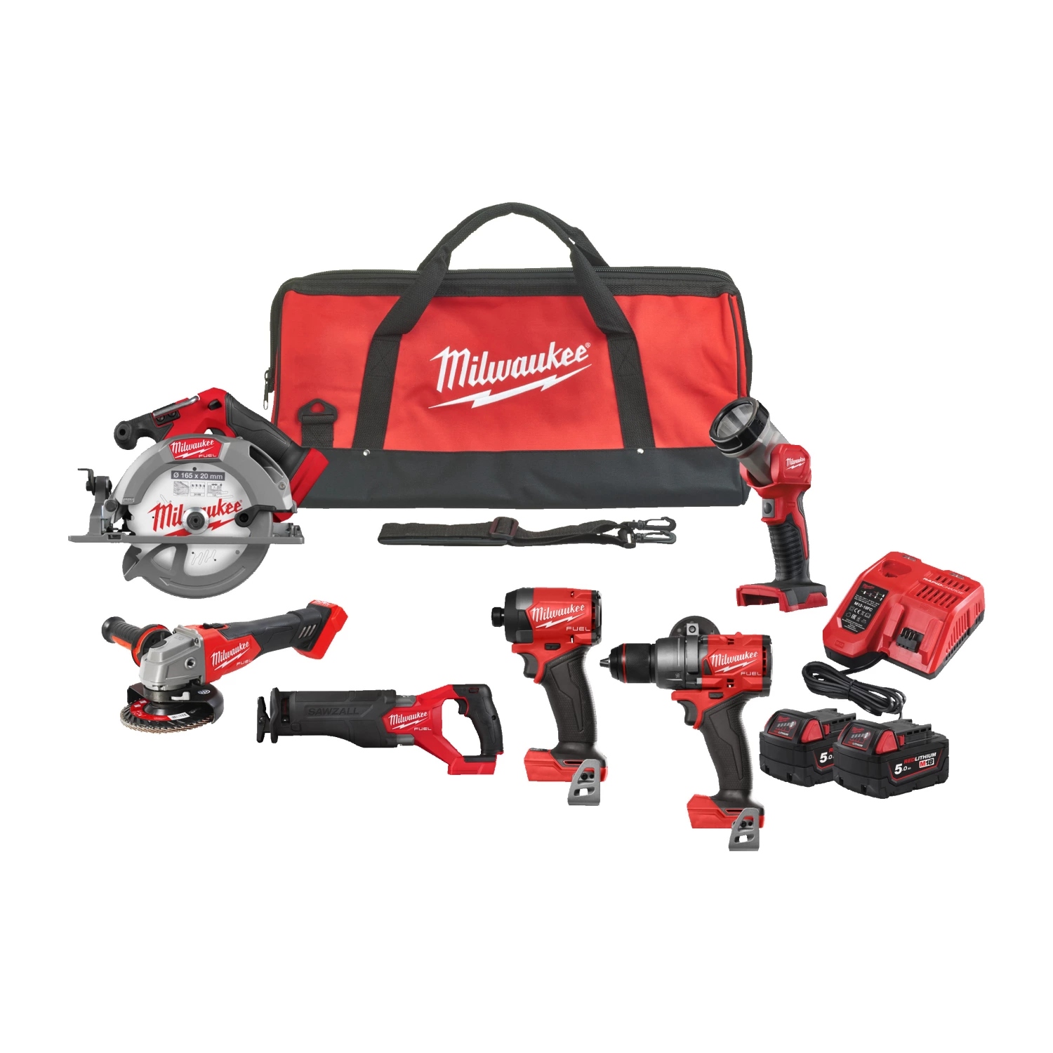 Milwaukee 4933498658 M18 FPP6G3-502B M18 FUEL&trade; Powerpack 6 machines 18V 5.0Ah Li-Ion en sac 4933480874