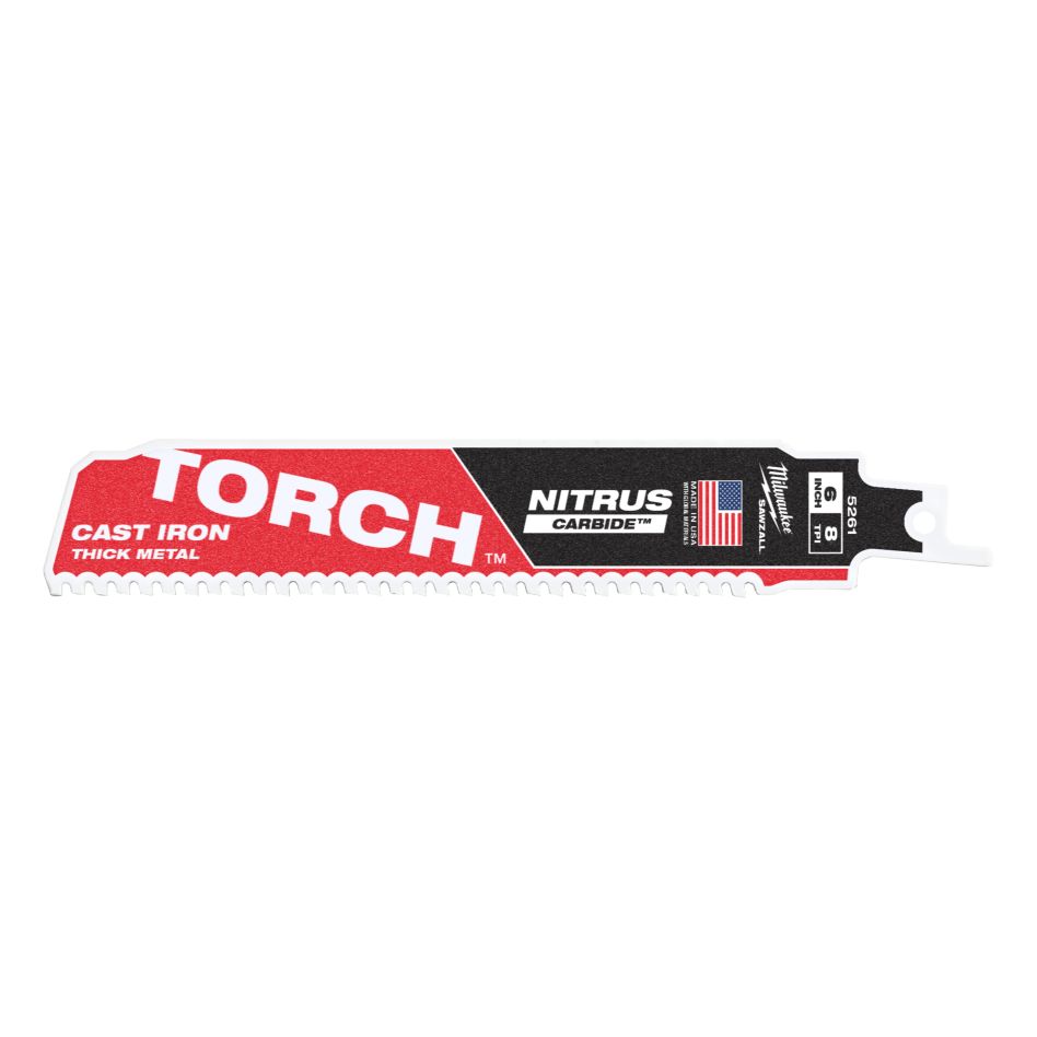 Milwaukee Accessoires 48475261 SAWZALL TCT TORCH Lame de scie à guichet NITRUS 150 x 8T 1ST