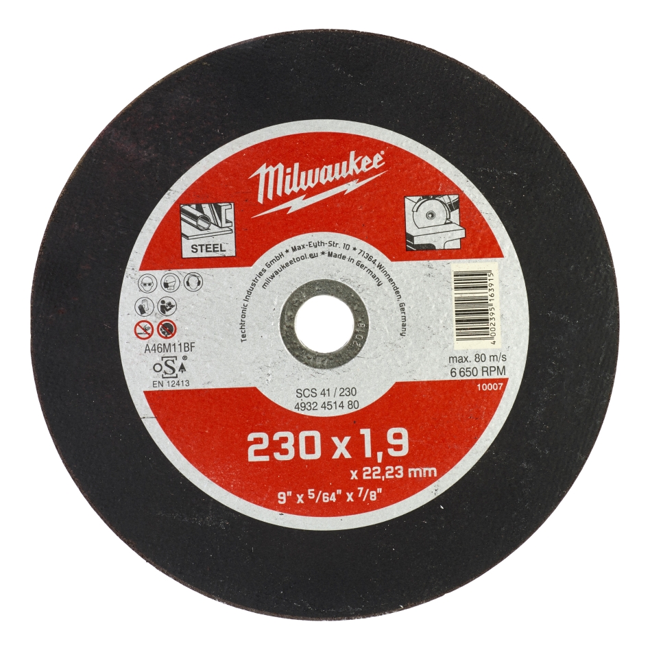 Milwaukee Accessoires 4932451480 Disque à découper le métal SCS 41/230 (1,9)