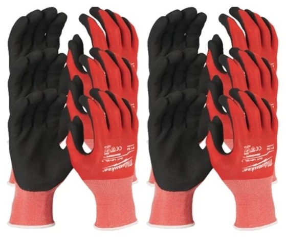 Milwaukee Accessoires 4932471614 Gants de travail trempés coupe classe 1/A 12 paires taille 8/M