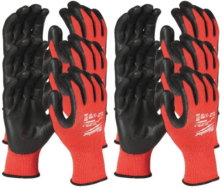 Milwaukee Accessoires 4932471618 Gants de travail trempés Classe de coupe 3/C 12 paires Taille 8/M