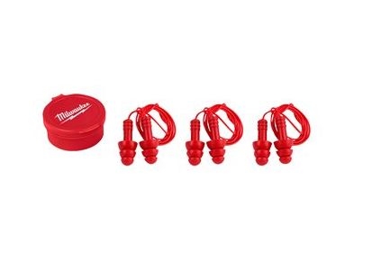 Milwaukee Accessoires 4932471904 Bouchons d'oreille réutilisables avec cordon - 3 pièces