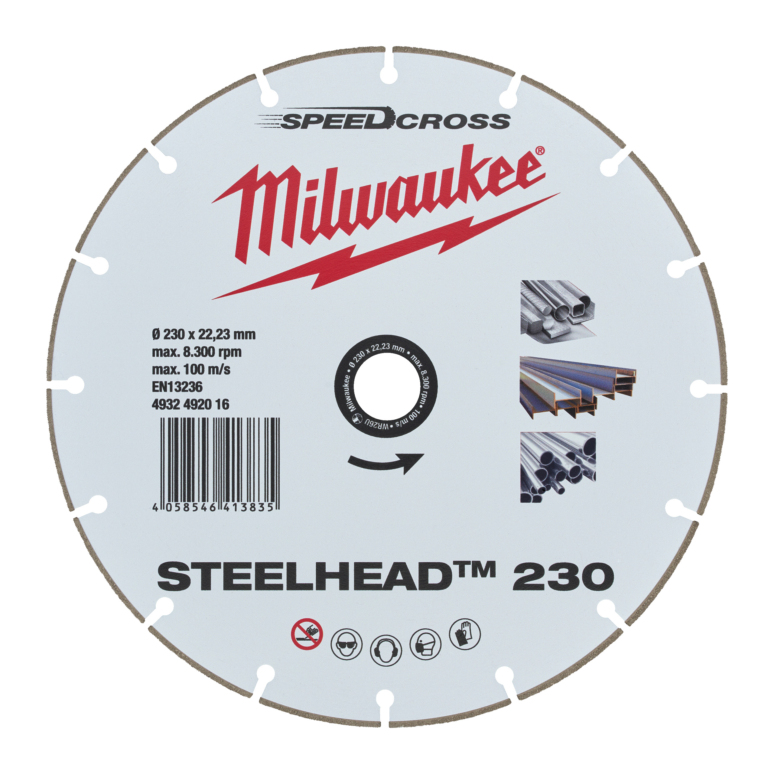 Milwaukee Accessoires 4932492016 Speedcross STEELHEAD™ Diamond disc 230 mm