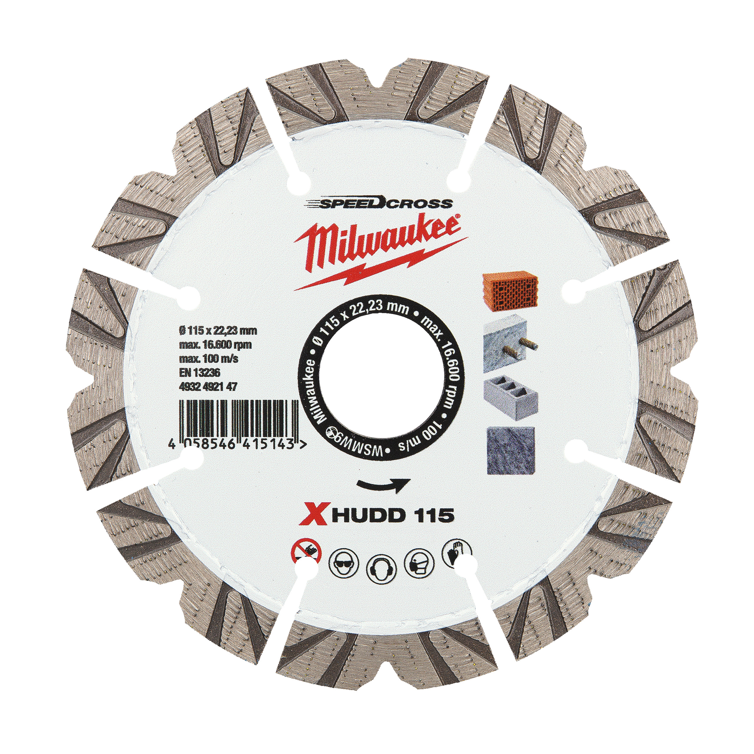 Milwaukee Accessoires 4932492147 Premium Speedcross X-HUDD Diamond disc 115 mm