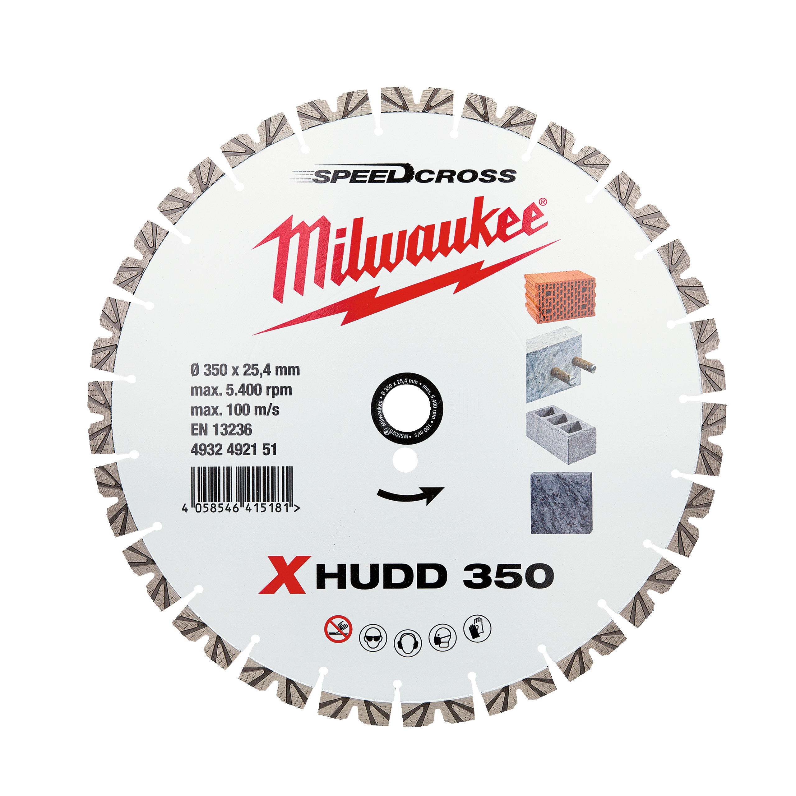 Milwaukee Accessoires 4932492151 Roue Premium Speedcross X-HUDD Diamond 350 mm