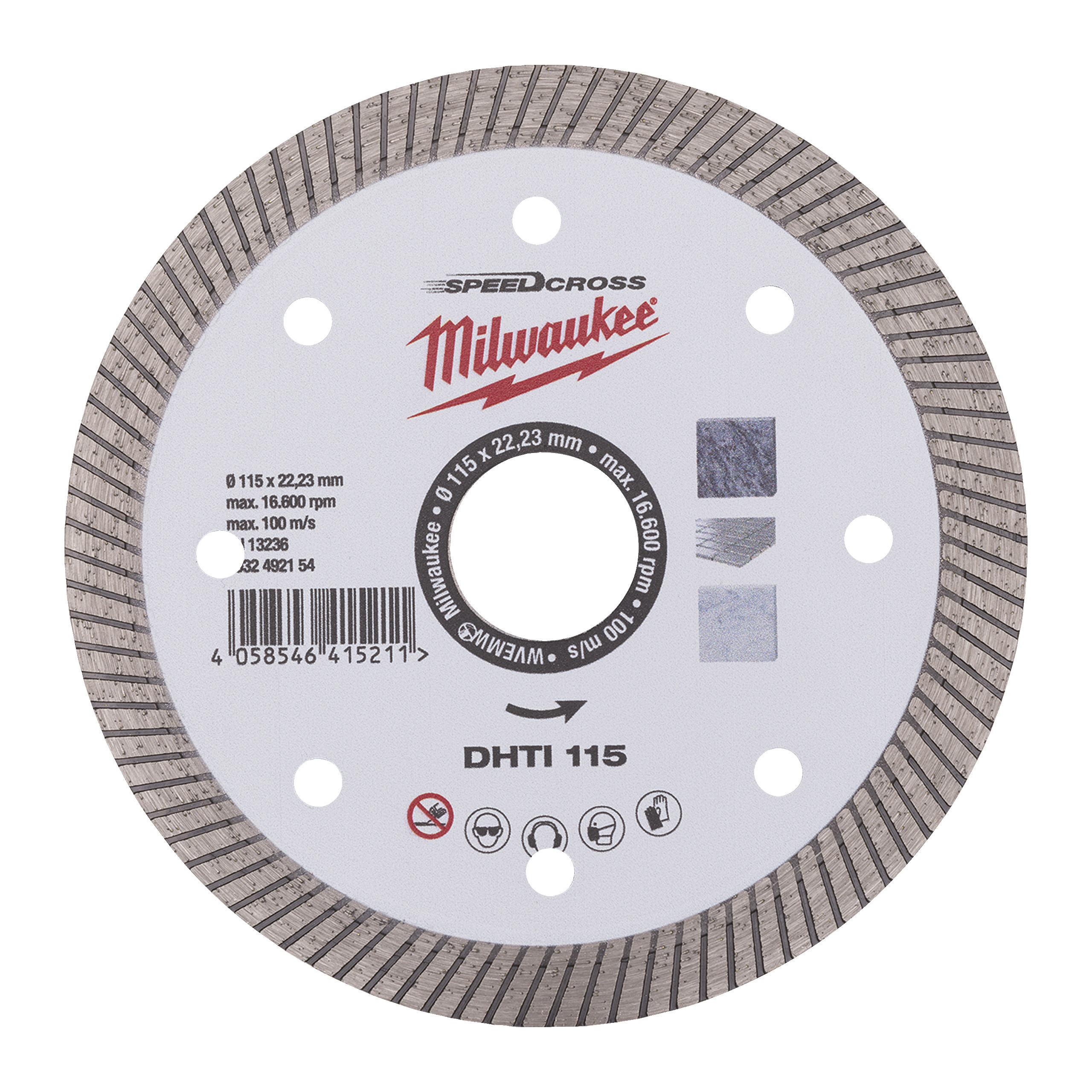 Milwaukee Accessoires 4932492154 Disque Speedcross DHTi Diamond 115 mm