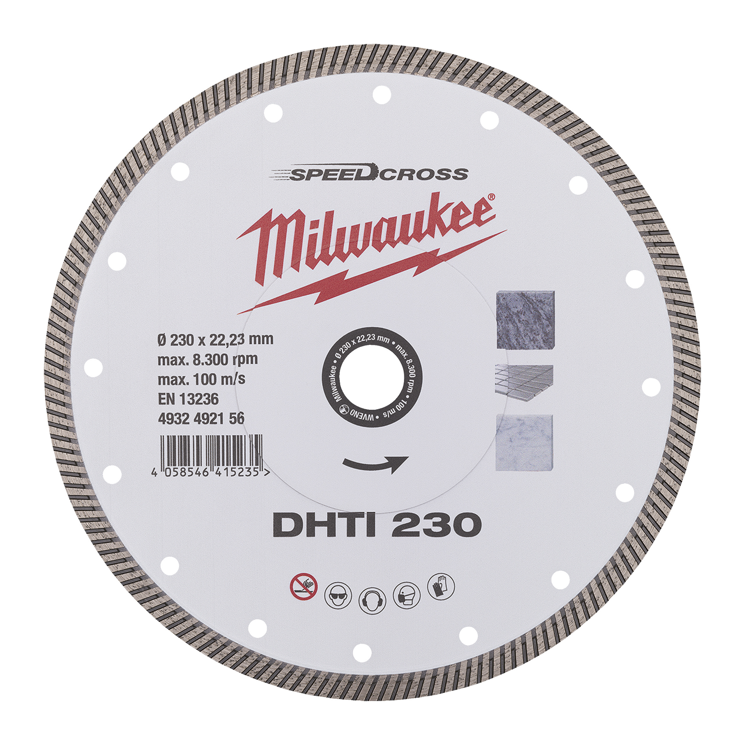 Milwaukee Accessoires 4932492156 Disque Speedcross DHTi Diamond 230 mm