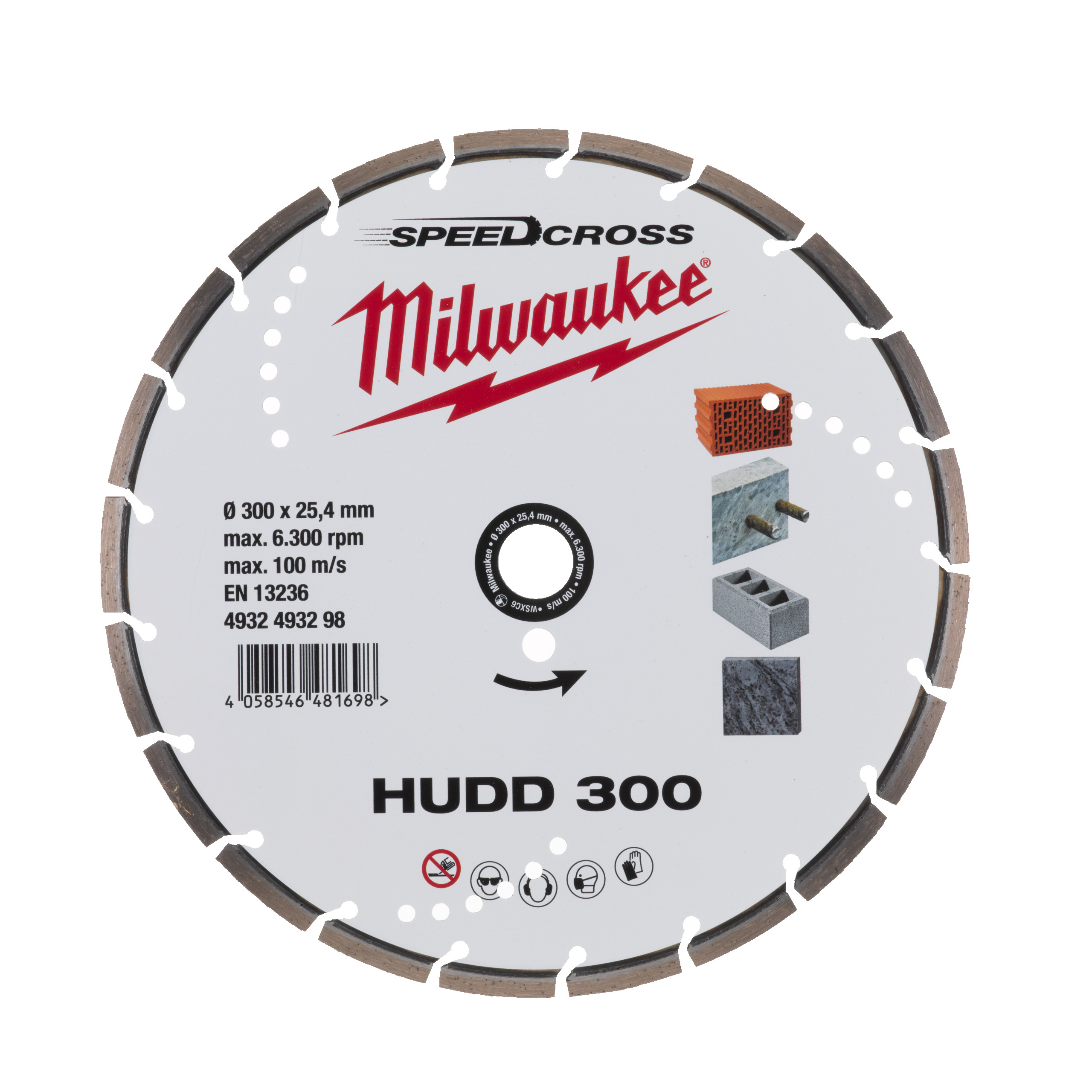 Milwaukee Accessoires 4932493298 Speedcross HUDD Disque diamant 300 mm