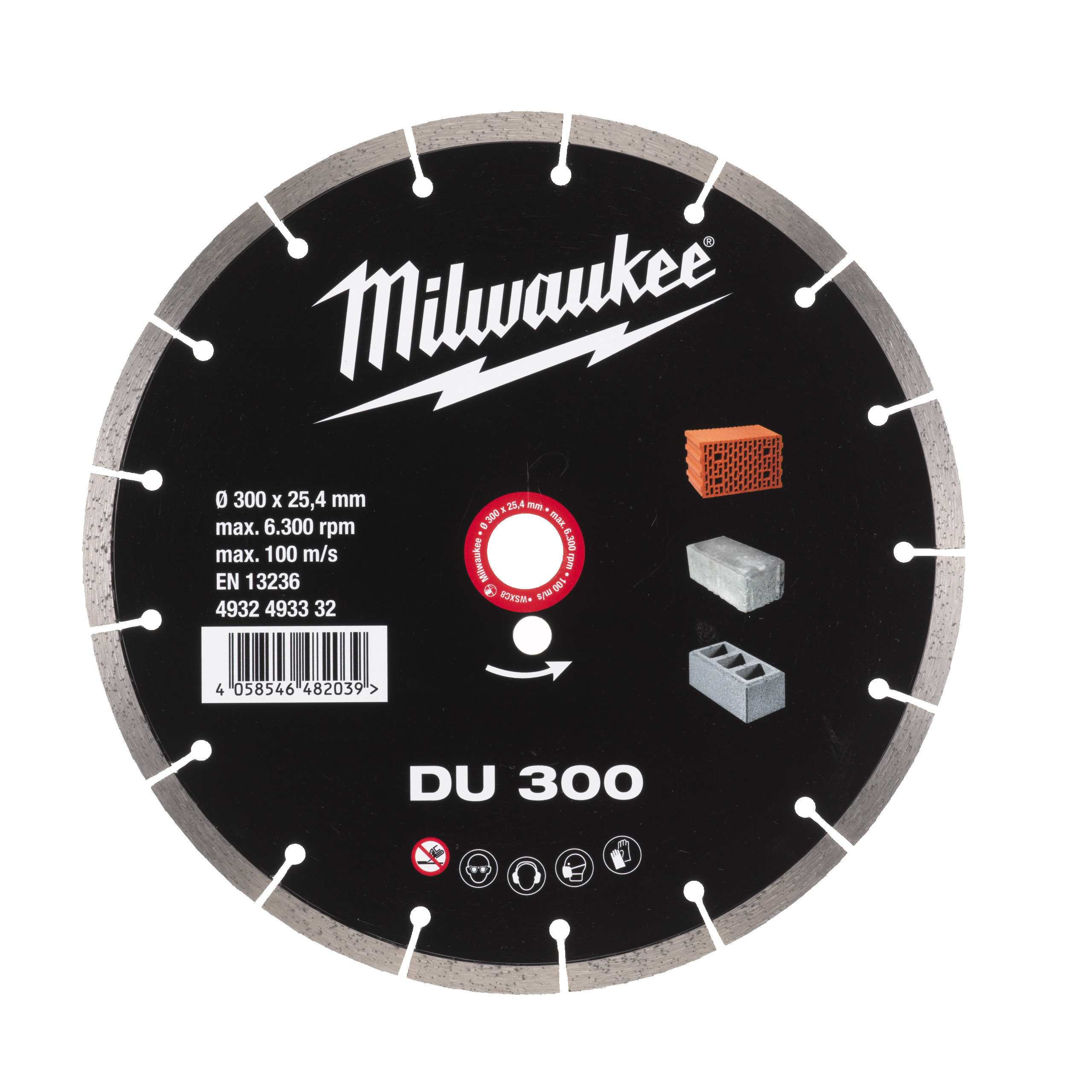 Milwaukee Accessoires 4932493332 Disques de coupe diamantés DU 300 mm