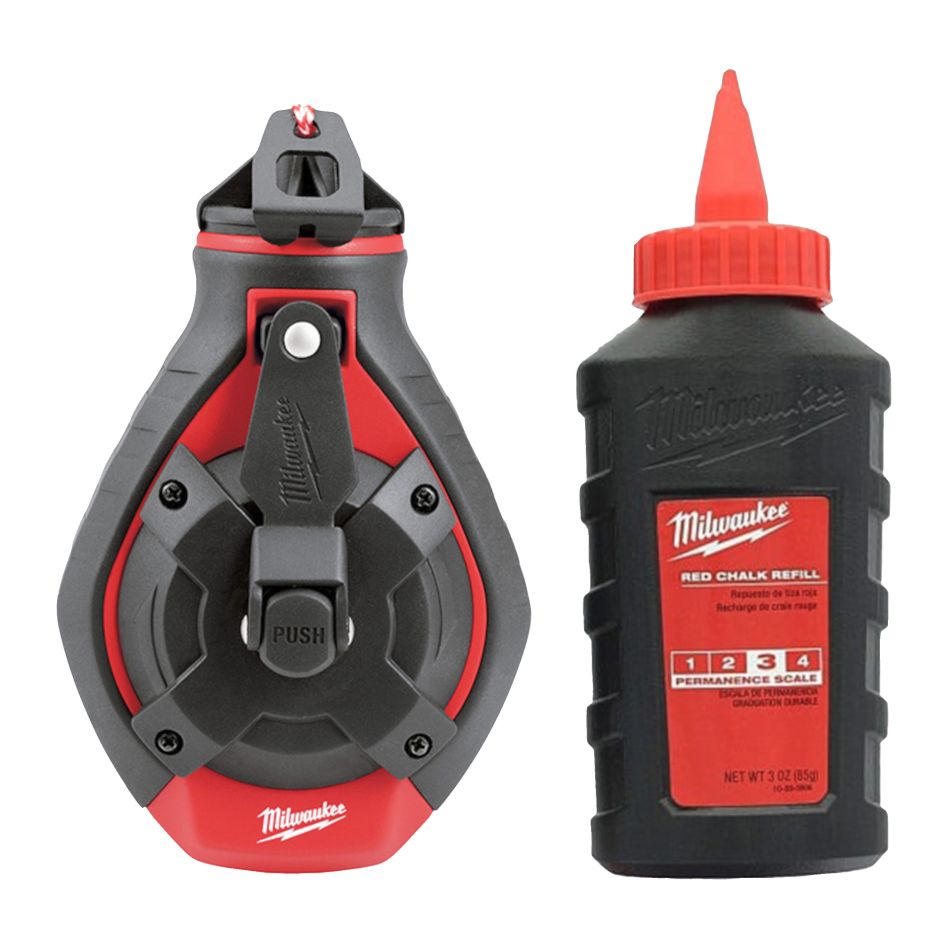 Milwaukee Accessoires 4932498391 Ligne de craie moulin 30M d'épaisseur incluant de la craie rouge
