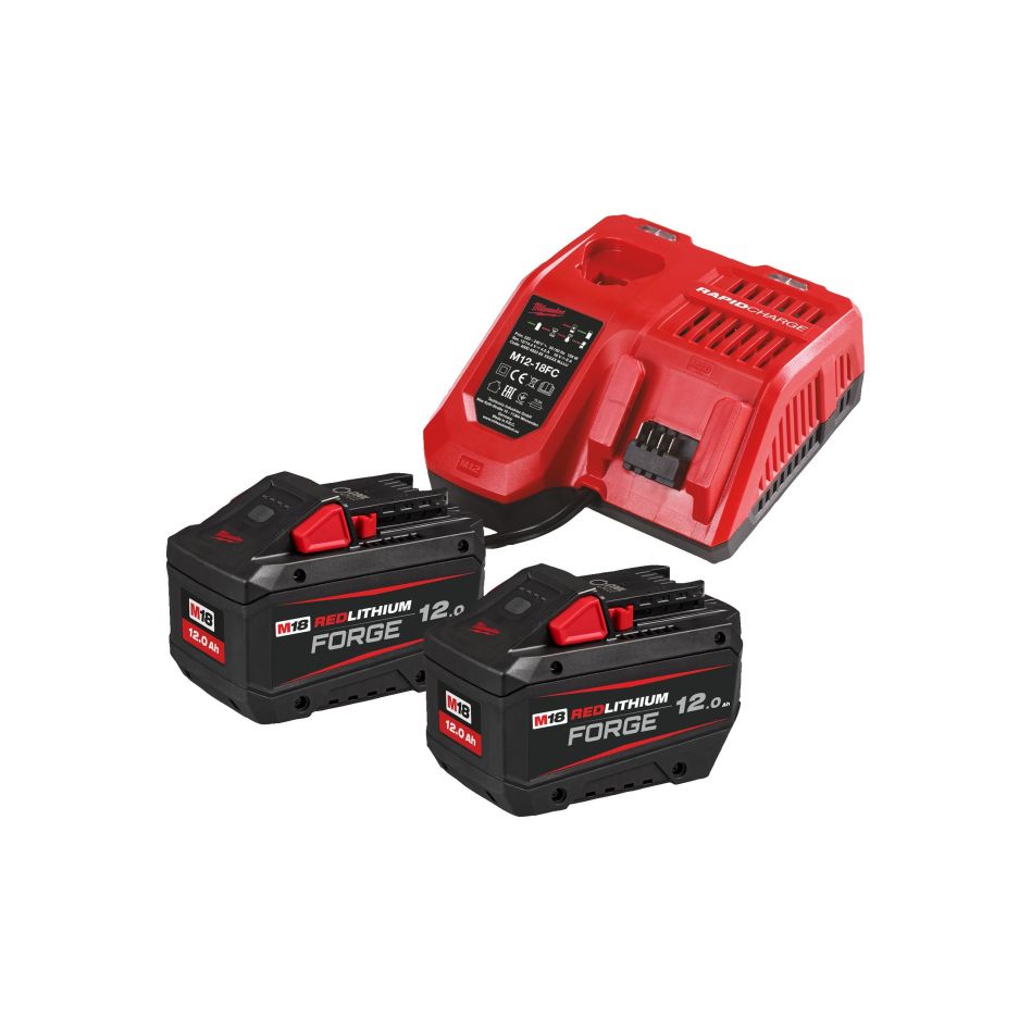 Milwaukee Accessoires 4933498610 M18 FORGE NRG Kit Starter Set 2x 18V 12.0Ah batterie et chargeur