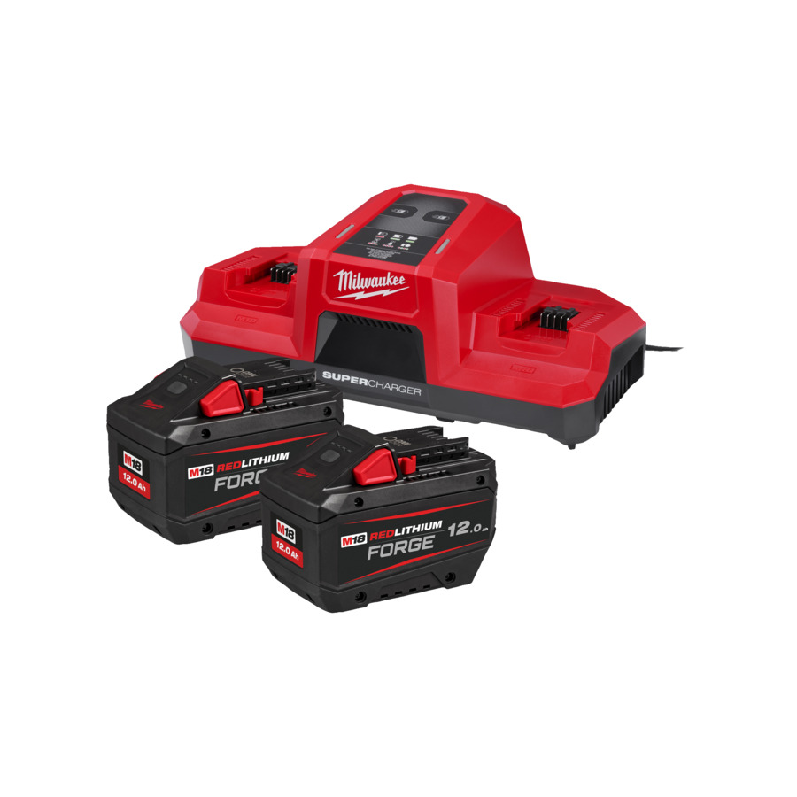 Milwaukee Accessoires 4933498614 ForgeNRG-122DBSC Battery Charging Set - 2 x batterie M18 FORGE 12Ah + M18 DBSC Dual Bay SUPER Charger