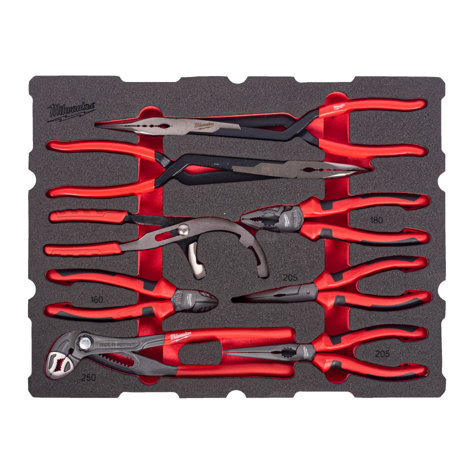 Milwaukee Accessoires 4932501878 Incrustation en mousse Jeu de pinces PACKOUT 9 pièces