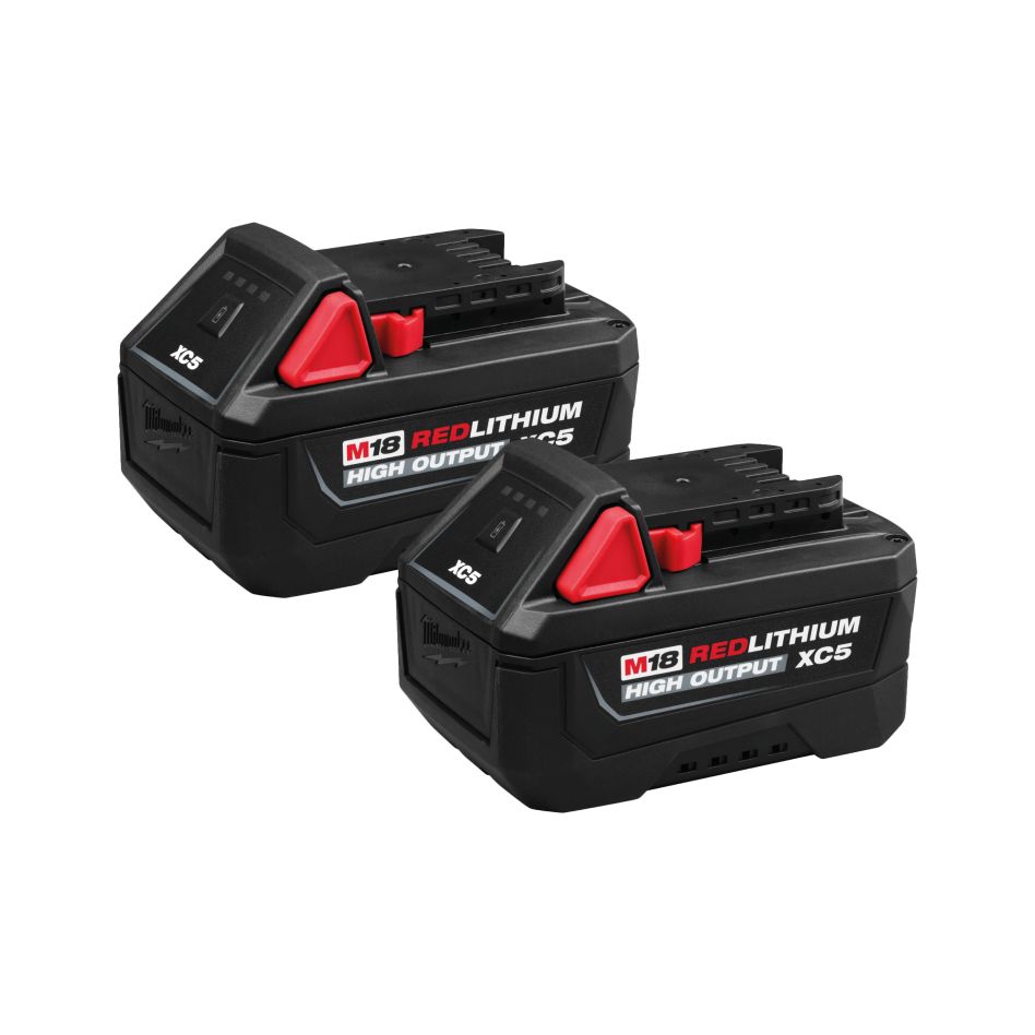 Milwaukee Accessoires M18B5DUO M18 HB5 HIGH OUTPUT Duopack - 2 batteries 18 V 5,0 Ah Li-Ion