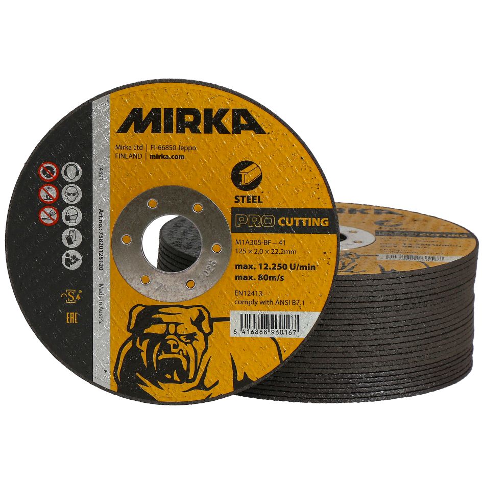 Mirka Accessoires 75820125120 PRO Disque à tronçonner 125x2,0x22,2mm M1A30S-BF Acier