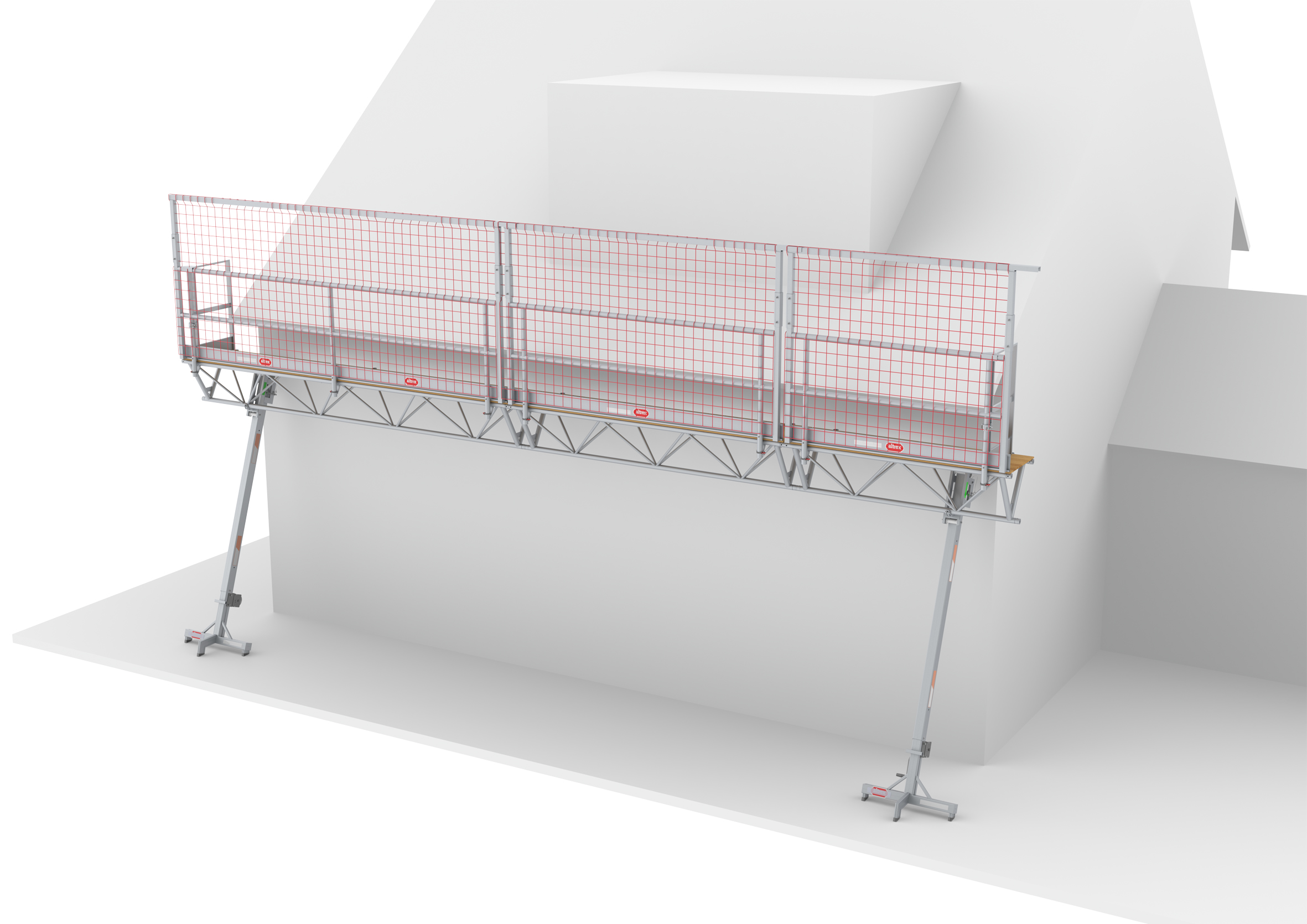 Altrex C500808 MTB DRB Pont triangulaire modulaire avec protection des bords du toit 6m, hauteur de la plate-forme 4-6m
