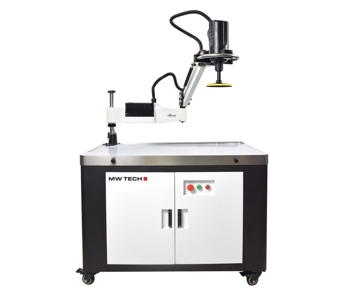 MW-Tech 853100300 OPMV150 Machine à ébavurer et à polir avec table de travail à aspiration, diamètre 150 mm, 5,8 kW, 400 V