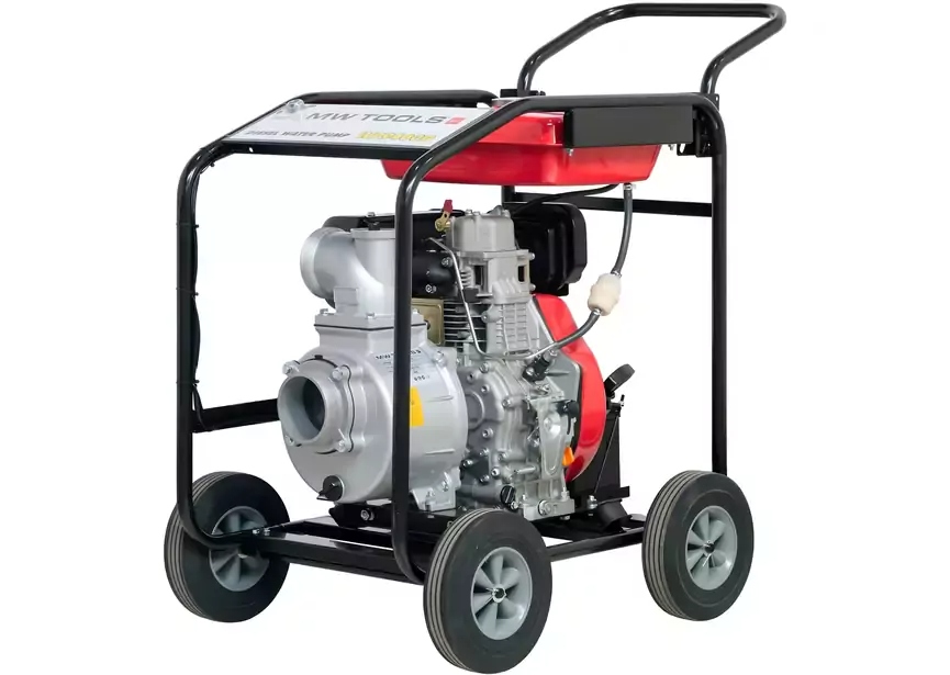 mwtools 724562279 WP9400D Pompe à eau 4" - 96 000 L/h - 10 HP diesel - démarrage électrique