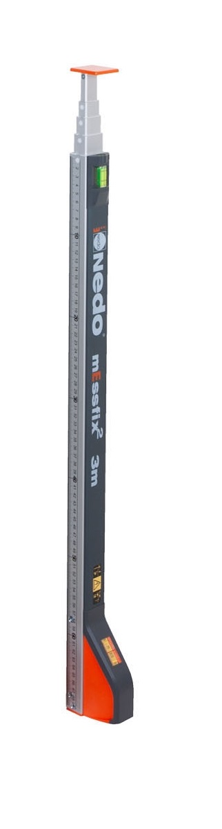 Nedo F380311 mEssfix 2 Plaque de mesure télescopique 0.70m-3.00m mm/cm incl. couvercle