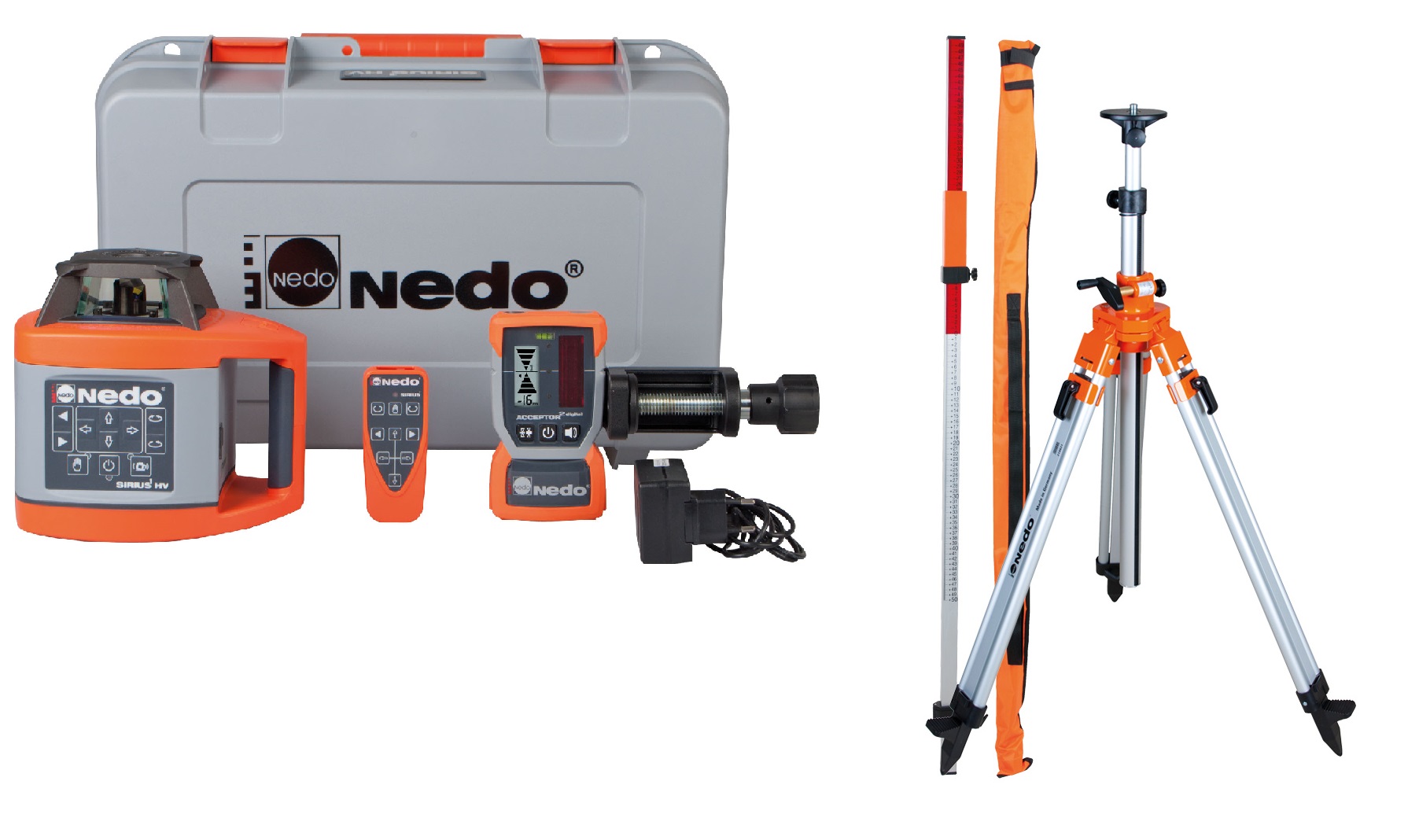 Nedo 471945+210350 Sirius 1 HV Rotation Red Laser + Indoor Package 1
