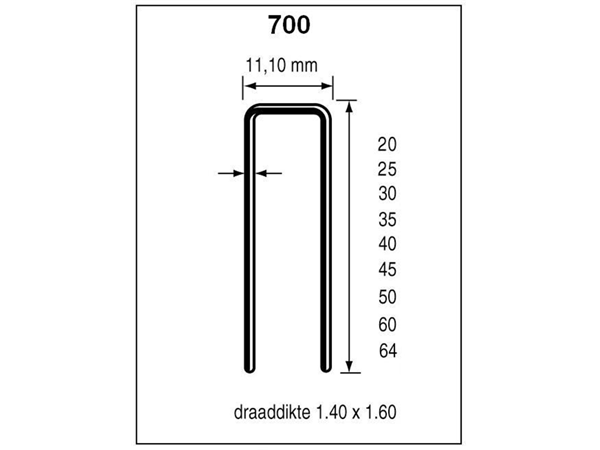 Dutack 5056043 Série non 700 45 mm 10.000 pièces