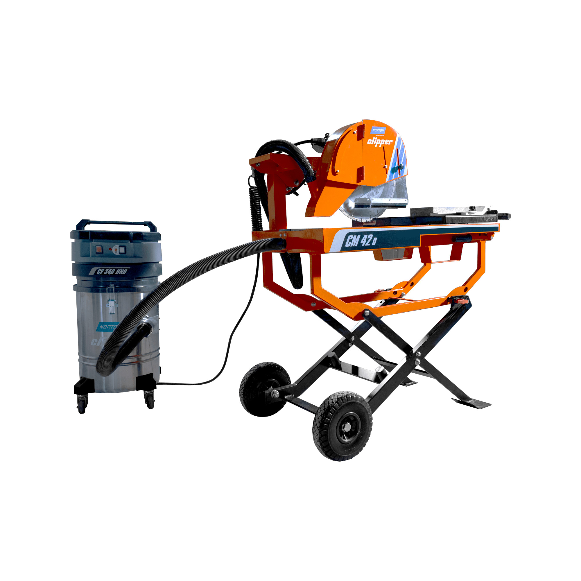 Norton Clipper 70184633841 CM42 D Scie &agrave; ma&ccedil;onnerie 230V + CV 340 UNI Aspirateur de poussi&egrave;re et Pro UNI Silencio Dry Lame de scie diamant&eacute;e 400 mm