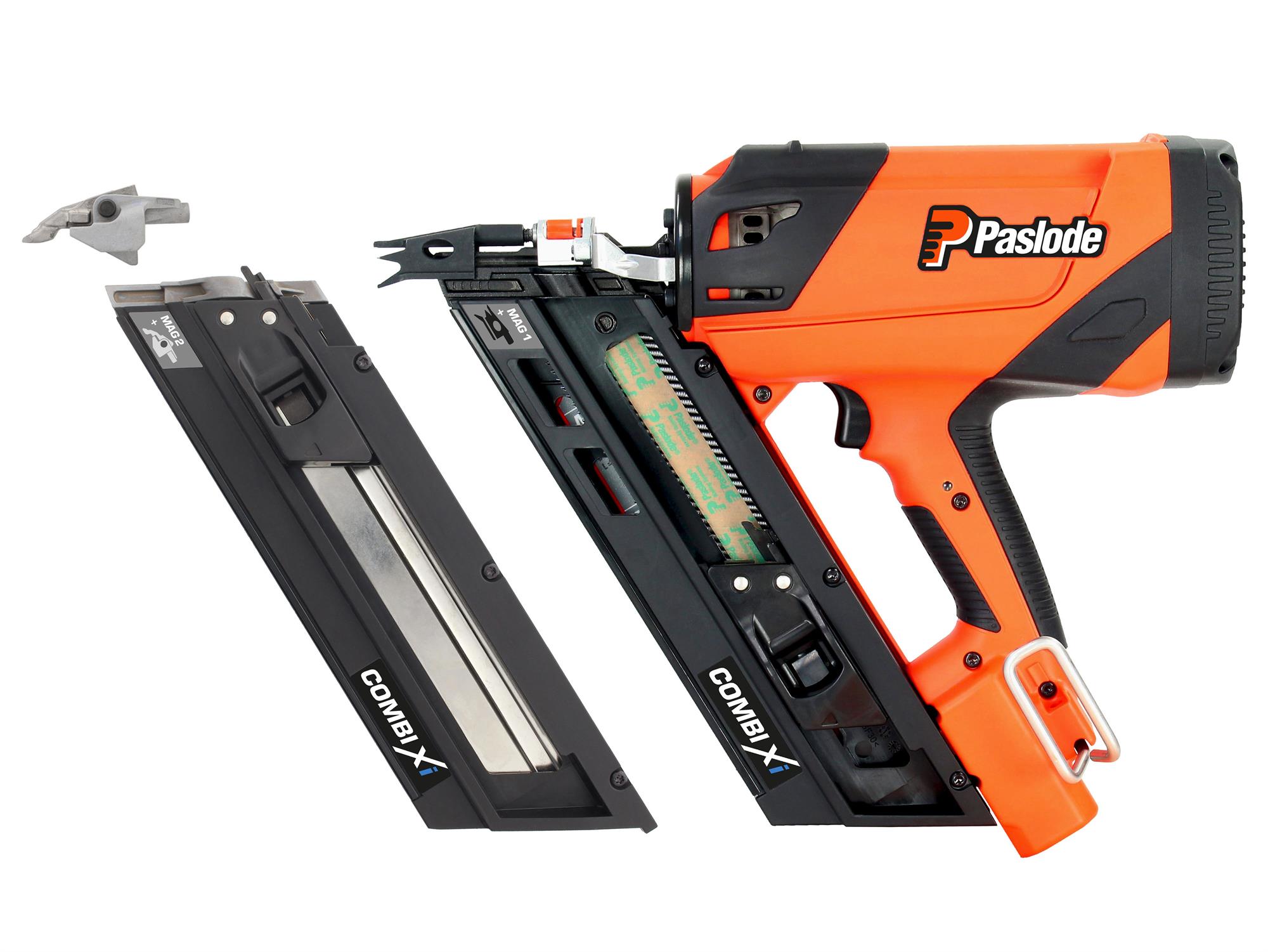 Paslode 014005 COMBI Xi impulse Cloueur combin&eacute; 2 en 1 pour clous en bande et clous d'ancrage &agrave; 34&deg; li&eacute;s au papier