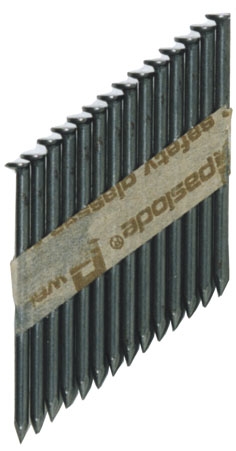 Paslode Fixation 142080 Clous en bande 2,8 x 55 anneau Inox Tête de lentille RounDrive (avec cartouches de gaz) 1250 pcs.