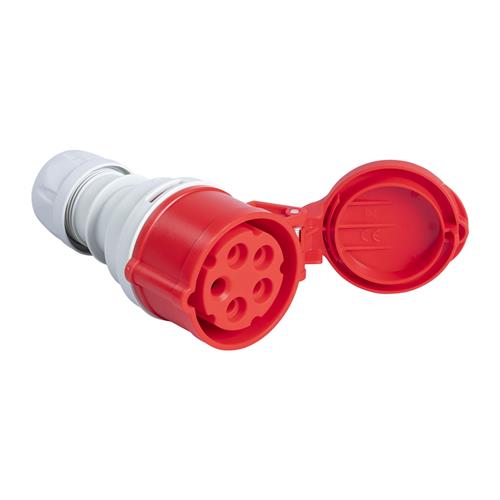 PCE 42.030 Fiche de couplage CEE 16A - 400V - 5P - IP44 - 6h - rouge