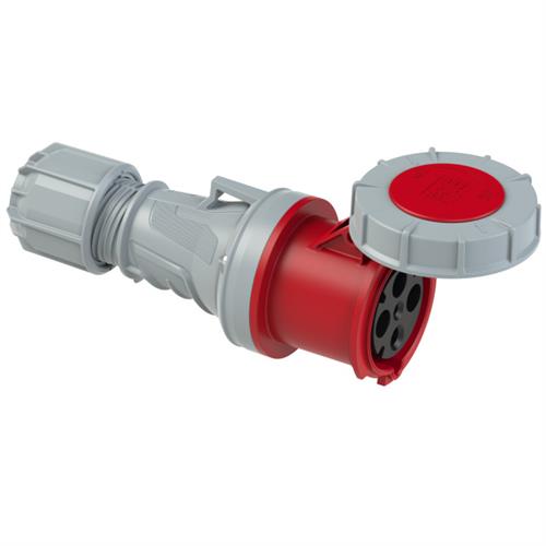 PCE 42.050 Fiche de couplage CEE 63A - 400V - 4P - IP67 - 6h - rouge