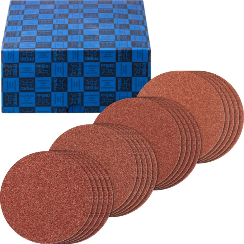 Pferd 42898001 Jeu de 20 disques abrasifs à revêtement en corindon grossier Ø 125 mm A40,60,80,120 pour meuleuse d'angle