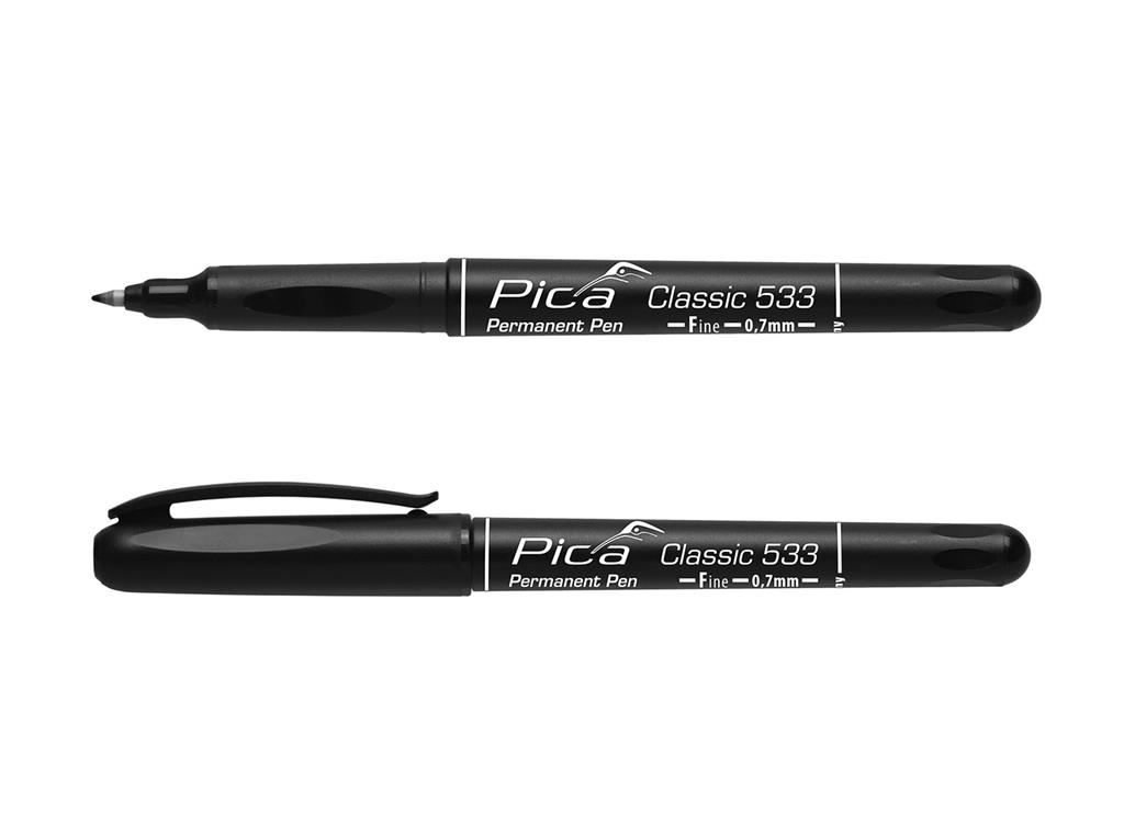 Pica PI53346 533/46 STYLO PERMANENT 0,7MM ROND NOIR 10 Pièces