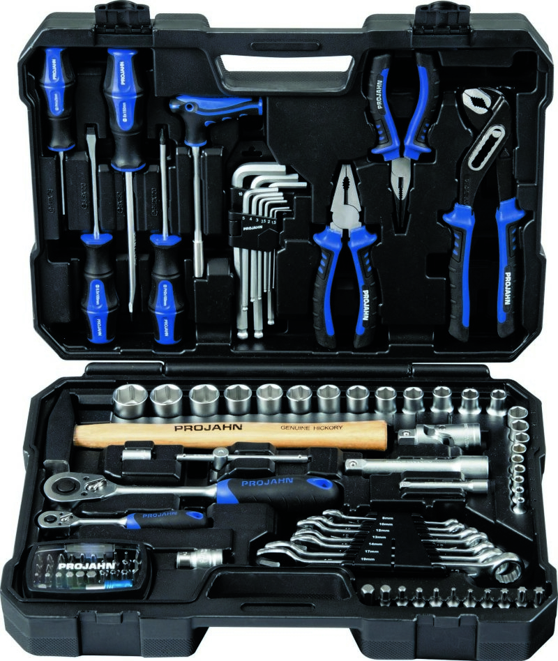 Projahn 8665 Boîte à outils Proficraft 1/4"+ 1/2" 98 pièces, cliquets 48 dents