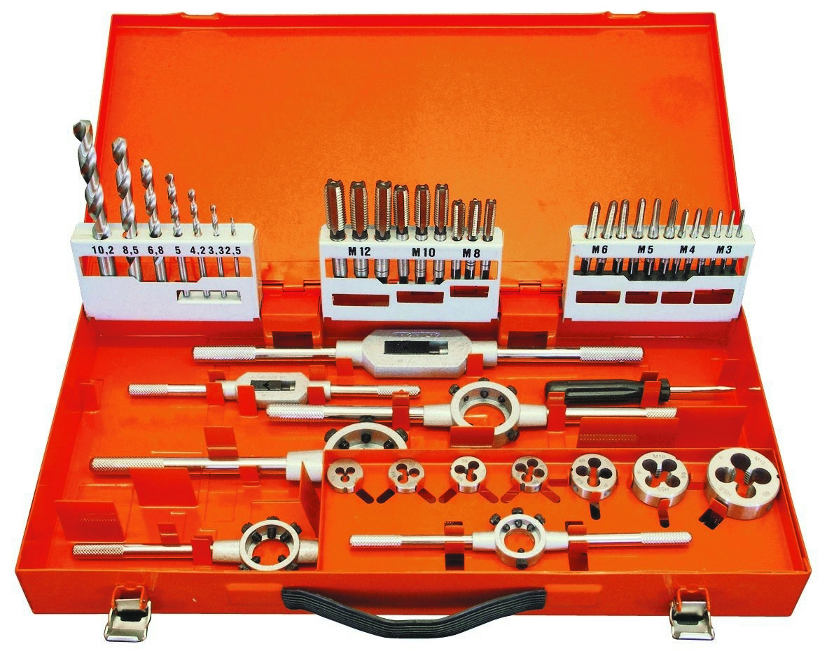 Projahn 91004 Jeu d'outils de filetage HSS-G 44 pièces M3-M12