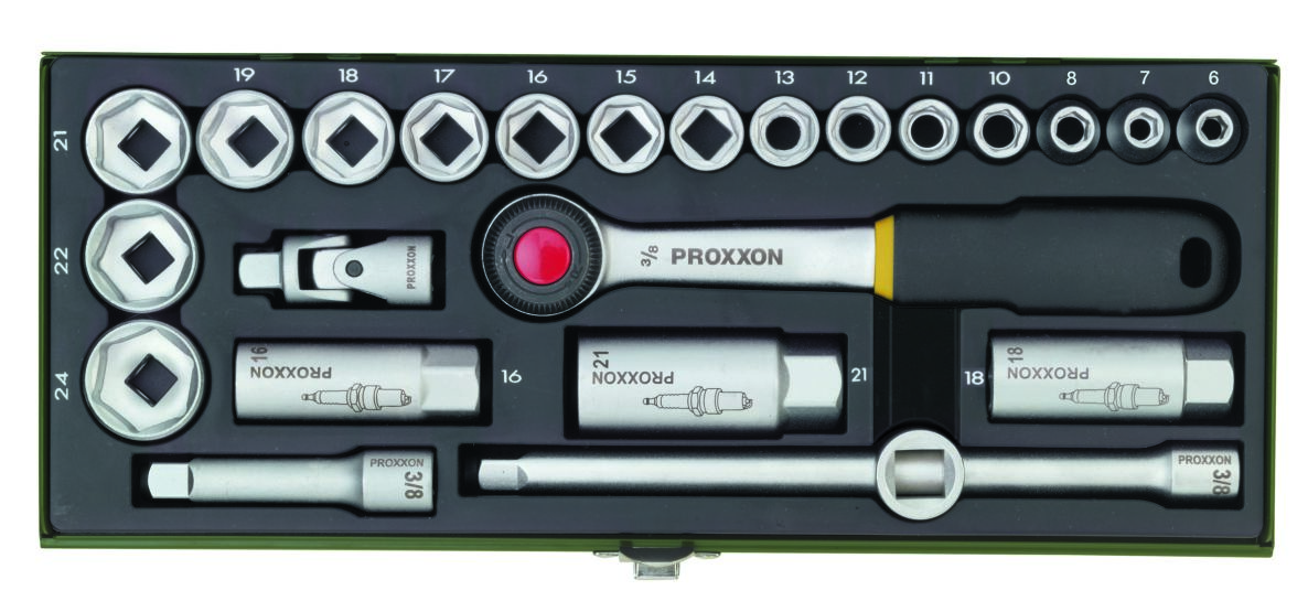 Proxxon 23110 Jeu de clés à douille 3/8" 24 pièces