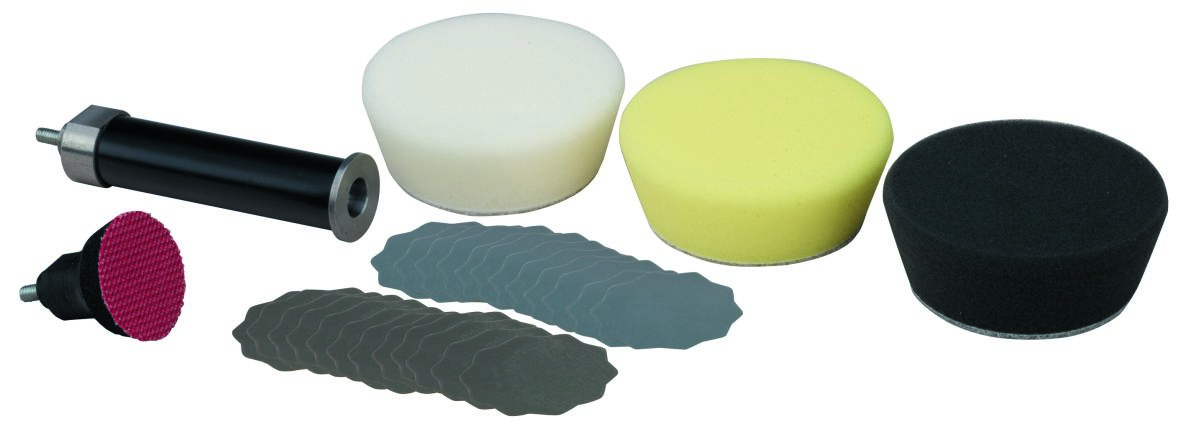 Proxxon 29070 Kit professionnel pour les irrégularités de peinture et le polissage Rallonge de 80 mm Attachement en mousse de 30 mm