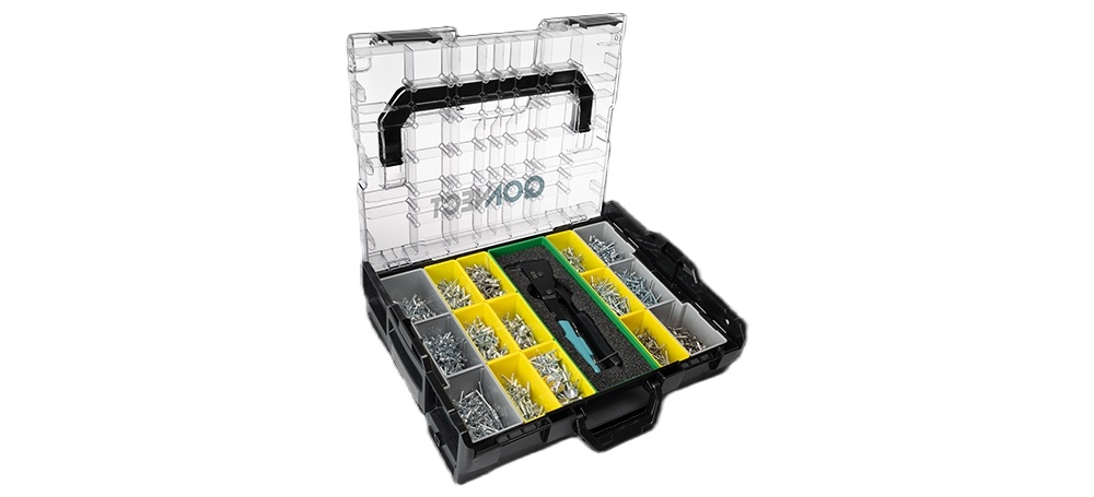 Q-Tool 15ASS-Q-BOXX-M-KIT-Q Q-BOXX Multi Assortment Box avec rivets Q-Multigrip et pince à rivets Q-Tool R50