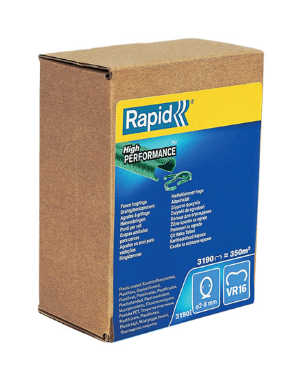 Rapid 40108809 VR16 Clôture Anneaux hauts verts  3,190 pcs.
