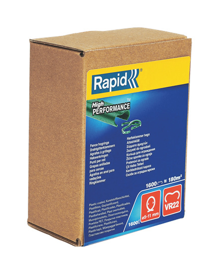 Rapid 40108811 VR22 Clôture Anneaux hauts verts  1.600 pcs.
