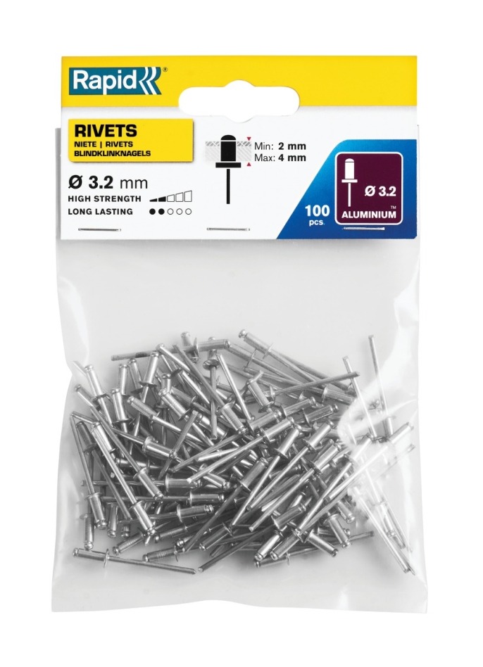 Rapid 5000377 Rivets aveugles standard Ø3.2 x 8 mm  100 pièces