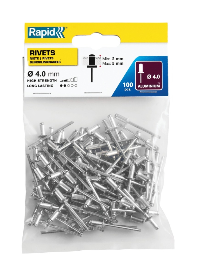 Rapid 5000378 Rivets aveugles standard Ø4.0 x 8 mm  100 pièces