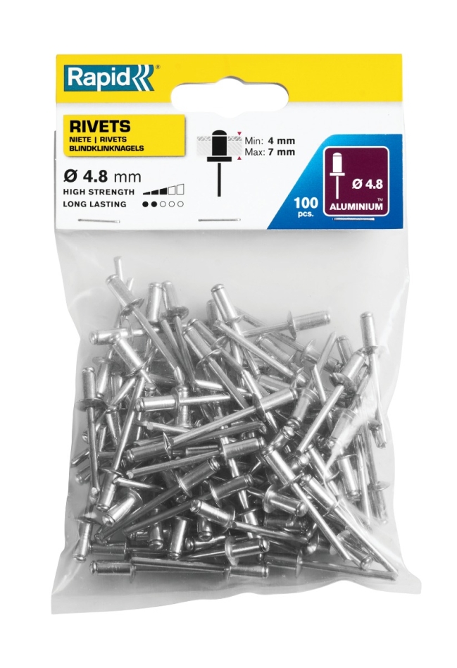 Rapid 5000380 Rivets aveugles standard Ø4.8 x 10 mm  100 pièces