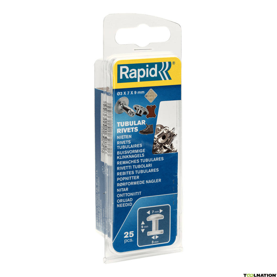 Rapid 5000414 Rivets tubulaires Ø7 x 9 mm  25 pièces