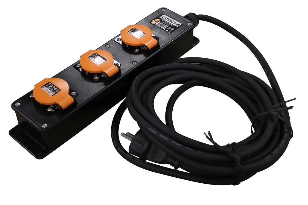 Relectric RELEC492275 PRO Bloc multiprises 5Mtr 3-gangs 3 x 1.5 mm
