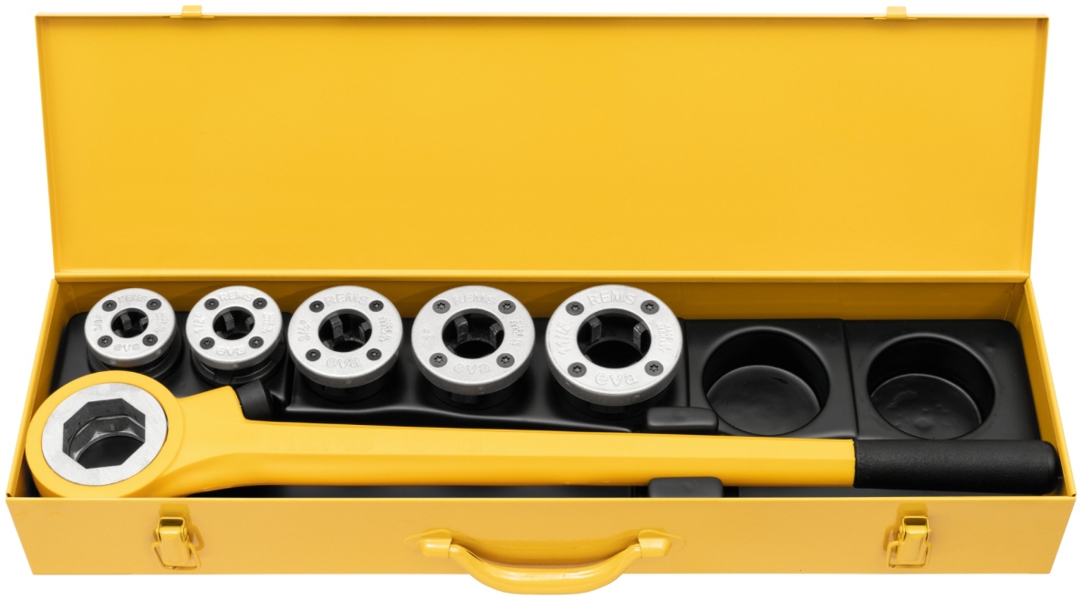 Rems 520013 Filière à main avec têtes de filetage à changement rapide eva Set R 3/8